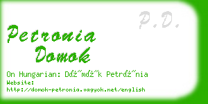 petronia domok business card